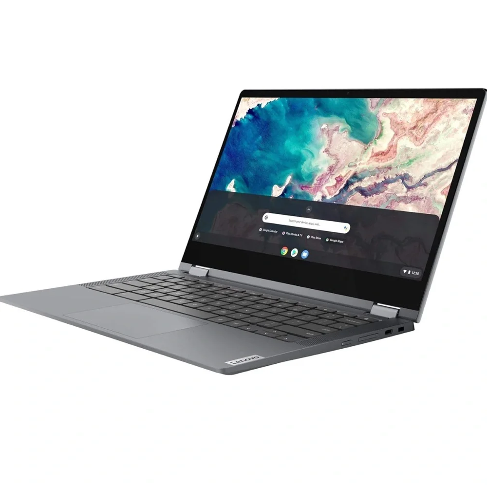 Lenovo Silver Laptop with Vibrant Display